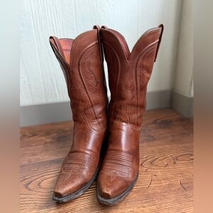 Lucchese N4604 Women’s 9.5B Western Boots Tan Leather Snip Toe